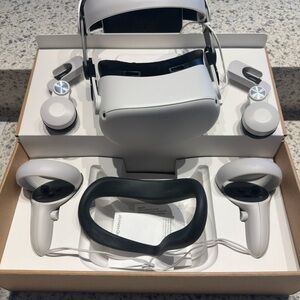 MetaQuest 2 VR Headset with Controllers, upgraded head strap & headphones